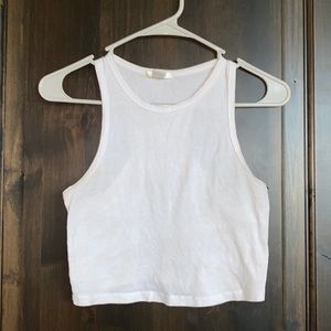 Medium White Razor Back Crop Top